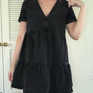 Black Denim Babydoll Dress